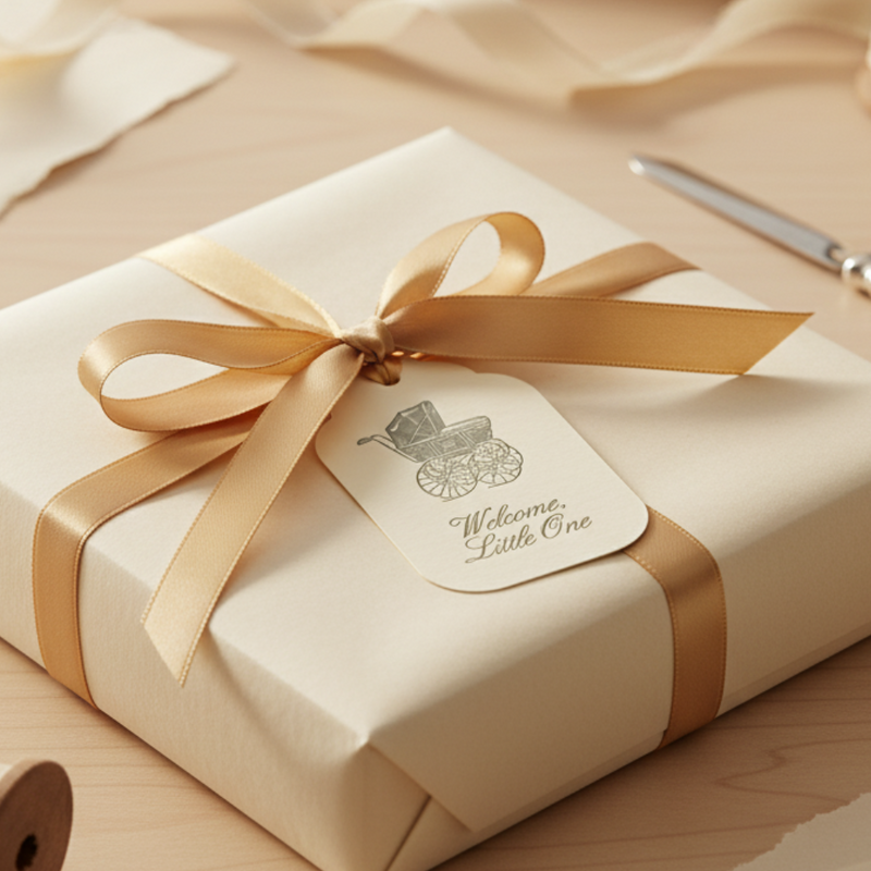 Letterpress Gift Tags with Satin Ribbon