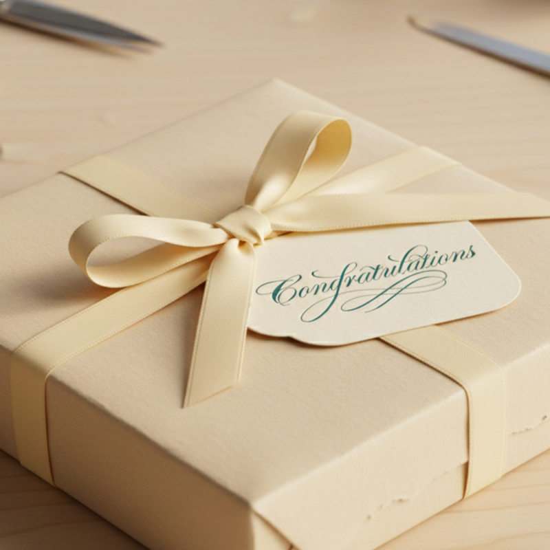 Letterpress Gift Tags with Satin Ribbon