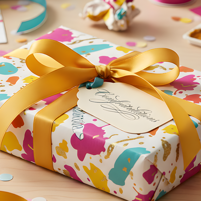 Letterpress Gift Tags with Satin Ribbon