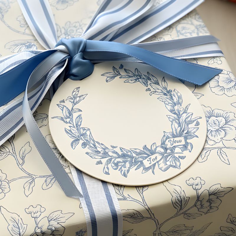 Letterpress Grand Tags with Satin Ribbon