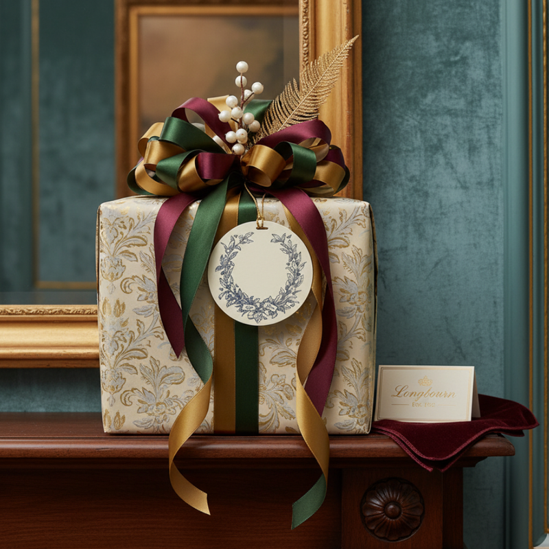 Letterpress Grand Tags with Satin Ribbon