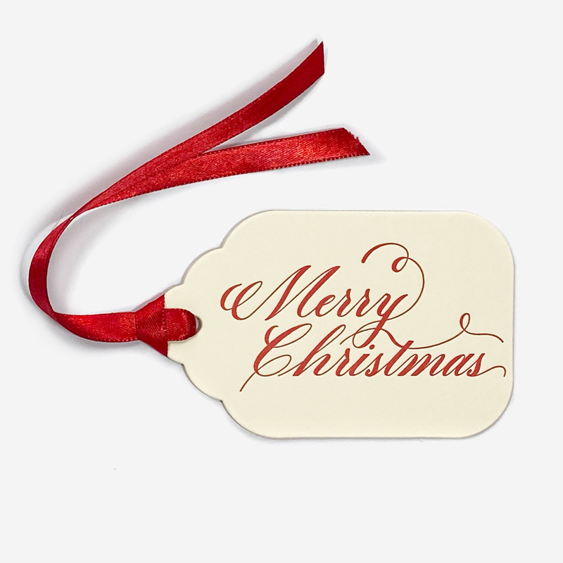 Letterpress Gift Tags with Satin Ribbon
